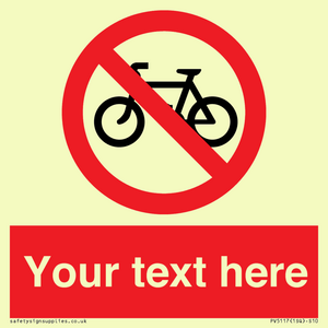Custom No Cycling Sign
